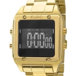 Relógio Euro Feminino Eug2510aa/4p Quadrado Digital Dourado