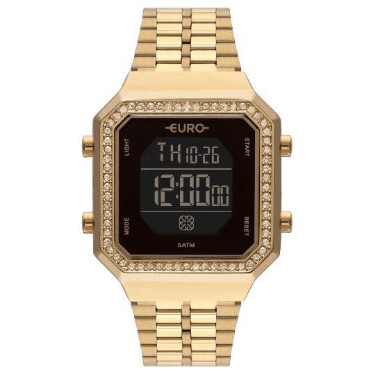 Relógio Euro Feminino Fashion Fit Diamond Dourado EUBJK032AB/4P