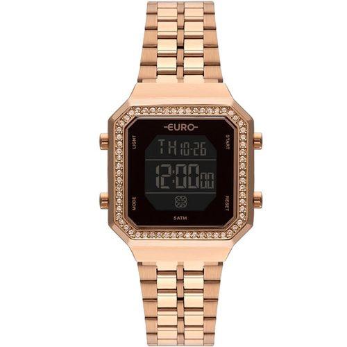 Relógio Euro Feminino Fashion Fit Diamond Rosé