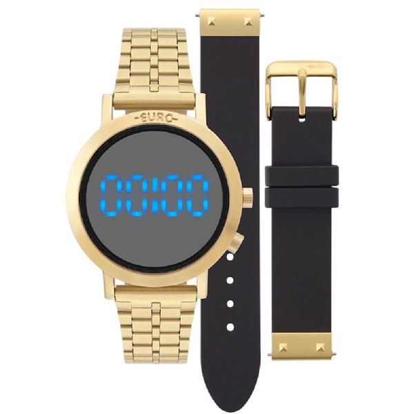 Relógio Euro Feminino Fashion Fit Dourado Digital Troca Pulseira