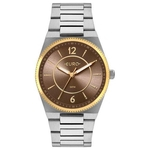 Relogio Euro Feminino prata e dourado casual a prova dagua EU2035YRC/5M