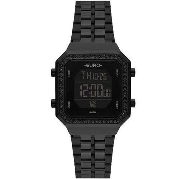 Relógio Euro Feminino Preto Pedras Eubjk032ac/4p