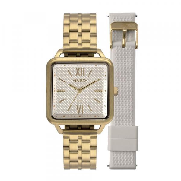 Relógio Euro Sporty Square Dourado Troca Pulseiras Feminino EU2036YPG/T4B