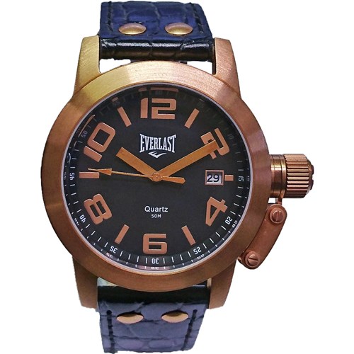 Relógio Everlast - E128 - Leather Strap - Black Dial