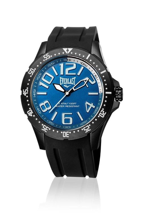 Relógio Everlast Masc Cx Aço Pulseira Silicone Analógico