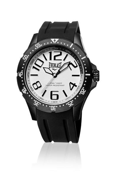 Relógio Everlast Masc Cx Aço Pulseira Silicone Analógico