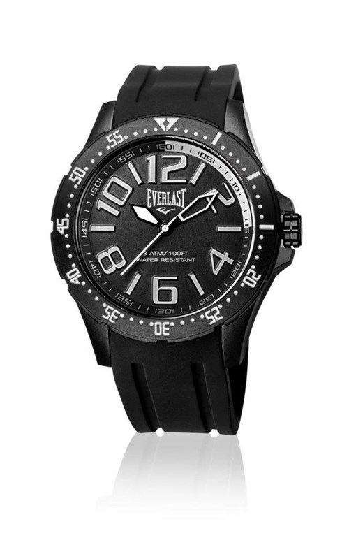 Relógio Everlast Masc Cx Aço Pulseira Silicone Analógico