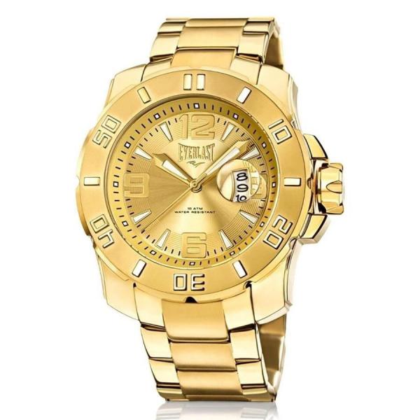 Relógio Everlast Masculino Ref: E656 Big Case Dourado