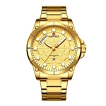 Relógio Fashion Luminoso de Quartz à Prova d'àgua com calendário duplo Naviforce NF9512 - Dourado - 60