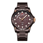 Relógio Fashion Luminoso de Quartz à Prova d'àgua com calendário duplo Naviforce NF9512 - Marrom - 60