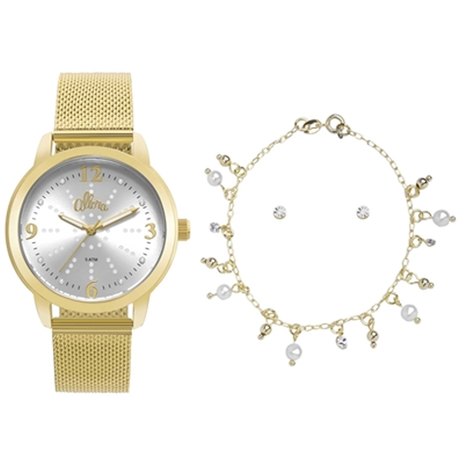 Relógio Feminino Allora Al2035fna/K4d Dourado