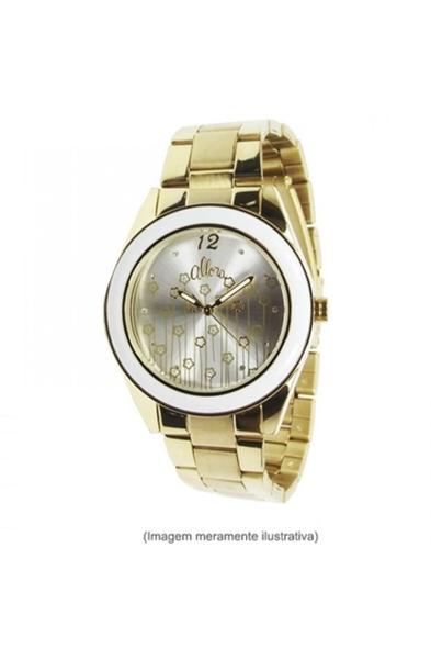 Relógio Feminino Allora Dourado com Branco Pulseira em Aço Inox Al2035hl/4k