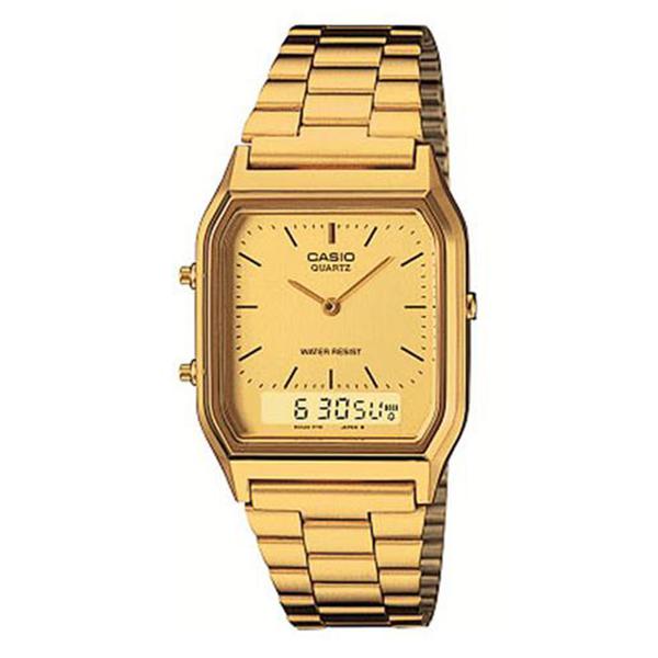 Relógio Feminino Anadigi Casio Vintage AQ-230GA-9DMQ - Dourado