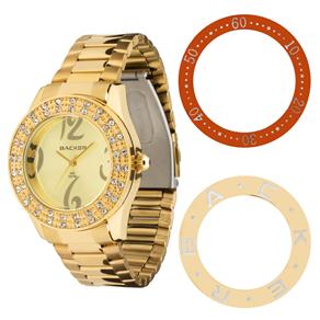 Relógio Feminino Analógico Backer Kassel Troca Aros 3308145F- Dourado