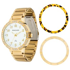 Relógio Feminino Analógico Backer Kassel Troca Aros 3309145F - Dourado