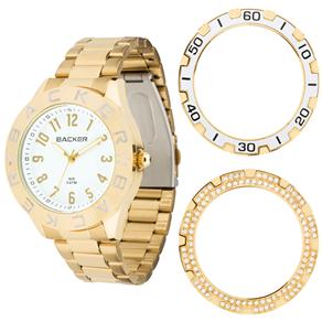 Relógio Feminino Analógico Backer Kassel Troca Aros 3311145F - Dourado