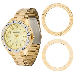 Relógio Feminino Analógico Backer Troca Aros 3312145F - Dourado