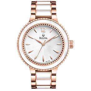 Relógio Feminino Analógico Bulova Fashion WB22186Z - Branco e Rosé