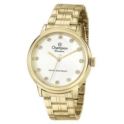 Relógio Feminino Analógico com Zircônias Dourado- Original Champion - CN29874H - Champion Relógios