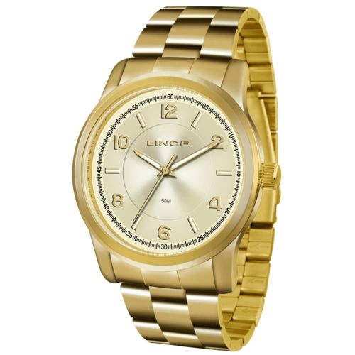 Relógio Feminino Analogico Dourado Lrgj066l C2kx Lince