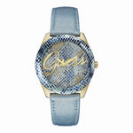 Relógio Feminino Analógico Guess, Pulseira de Couro Azul, Caixa de 4,2 Cm Wr - 92536LPGTDC3