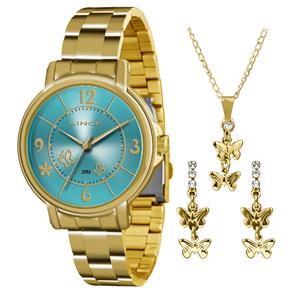 Relógio Feminino Analógico Lince Fashion LRG4320L-K126A2KX Kit Bijuteria – Dourado