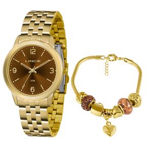 Relógio Feminino Analógico Lince LRG4505L com Pulseira - Dourado