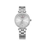 Relogio Feminino Analógico Prata com Swarovski Pl81010123f