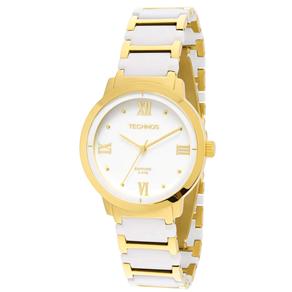 Relógio Feminino Analógico Technos 2035LWG/4B - Branco e Dourado