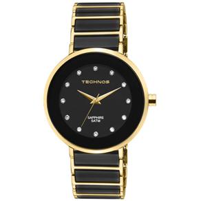 Relógio Feminino Analógico Technos Sapphire 2035LMM/4P - Preto e Dourado