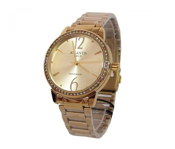 Relogio Feminino Atlantis B3198 Fundo Dourado