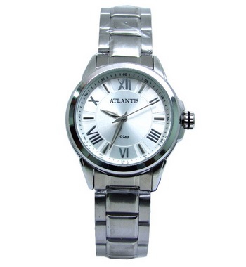 Relogio Feminino Atlantis B3445 Prata Fundo Branco