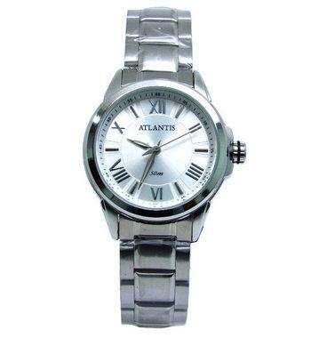 Relogio Feminino Atlantis B3445 Prata Fundo Branco