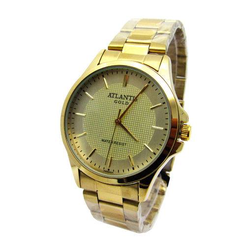 Relogio Feminino Atlantis Dourado G3469 Fundo Dourado