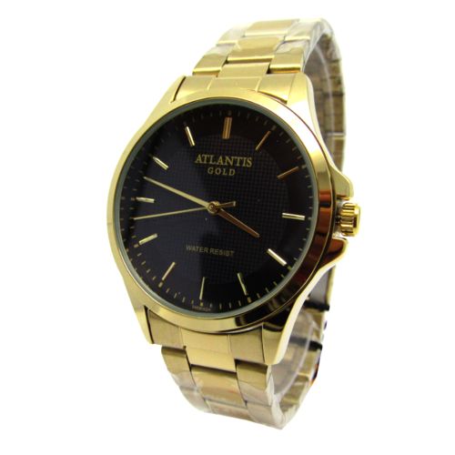 Relogio Feminino Atlantis Dourado G3469 Fundo Preto