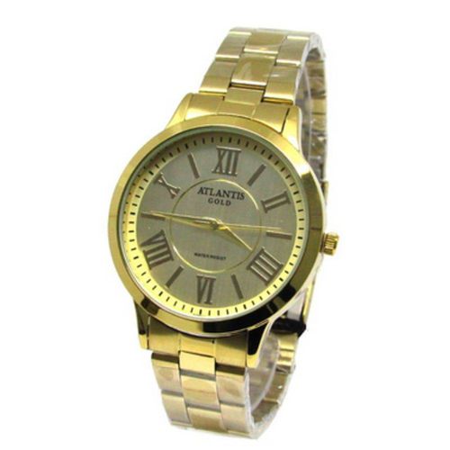 Relogio Feminino Atlantis Dourado G3470 Fundo Dourado