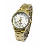 Relogio Feminino Atlantis Dourado G3471 Fundo Branco