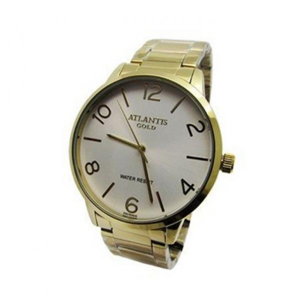 Relogio Feminino Atlantis Dourado G3507 Fundo Branco