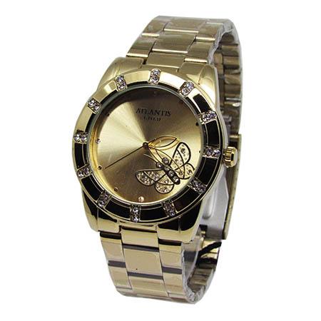 Relogio Feminino Atlantis G3320 Dourado Fundo Dourado