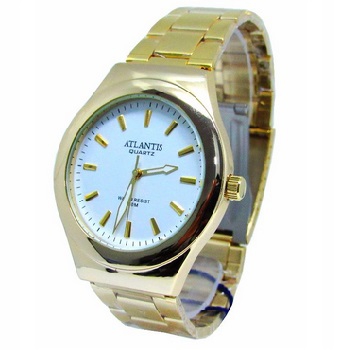 Relogio Feminino Atlantis G3340 Dourado Fundo Branco