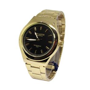 Relogio Feminino Atlantis G3340 Dourado Fundo Preto