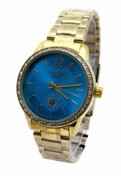 Relogio Feminino Atlantis G3471 Dourado Fundo Azul