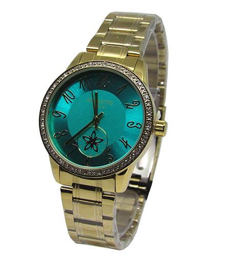 Relogio Feminino Atlantis G3471 Dourado Fundo Verde