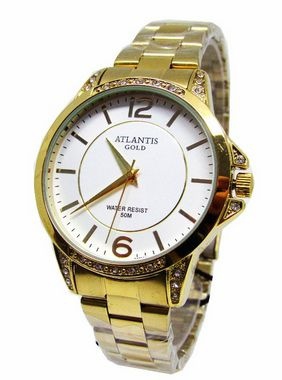 Relogio Feminino Atlantis G3478 Dourado Fundo Branco