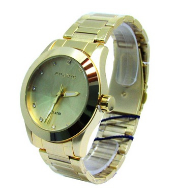 Relogio Feminino Atlantis G3352 Fundo Dourado