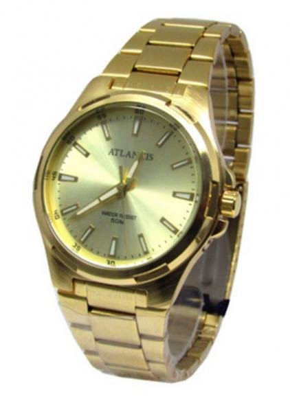 Relogio Feminino Atlantis G3325 Social Fundo Dourado