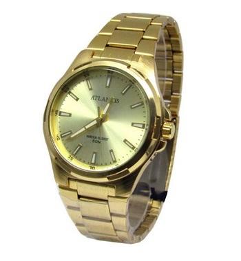 Relogio Feminino Atlantis G3325 Social Fundo Dourado