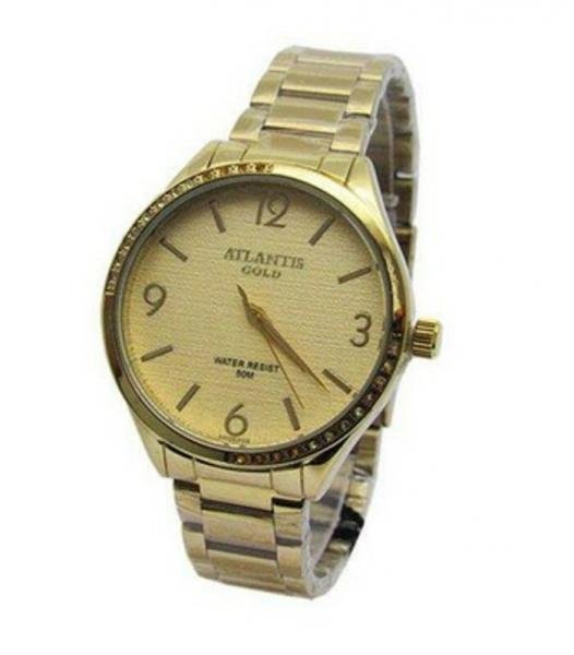 Relogio Feminino Atlantis G3502 Dourado Fundo Dourado