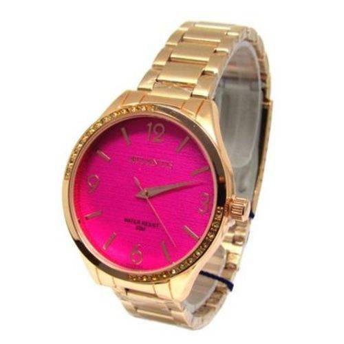 Relogio Feminino Atlantis G3502 Rose Fundo Rosa