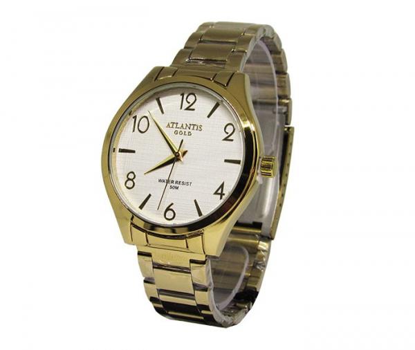 Relogio Feminino Atlantis G3501 Dourado Fundo Branco